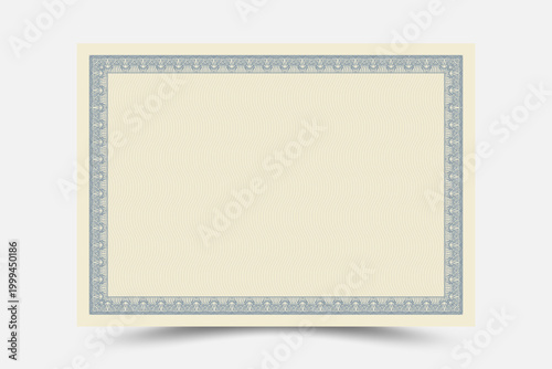Empty certificate design with border customizable vector template for awards and recognition. Certificate paper design texture.