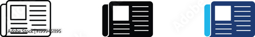 Daily newspaper icon showing professional digital journalism and global news publishing. Professional illustration for editorial media outlets, online press releases, and morning news updates.