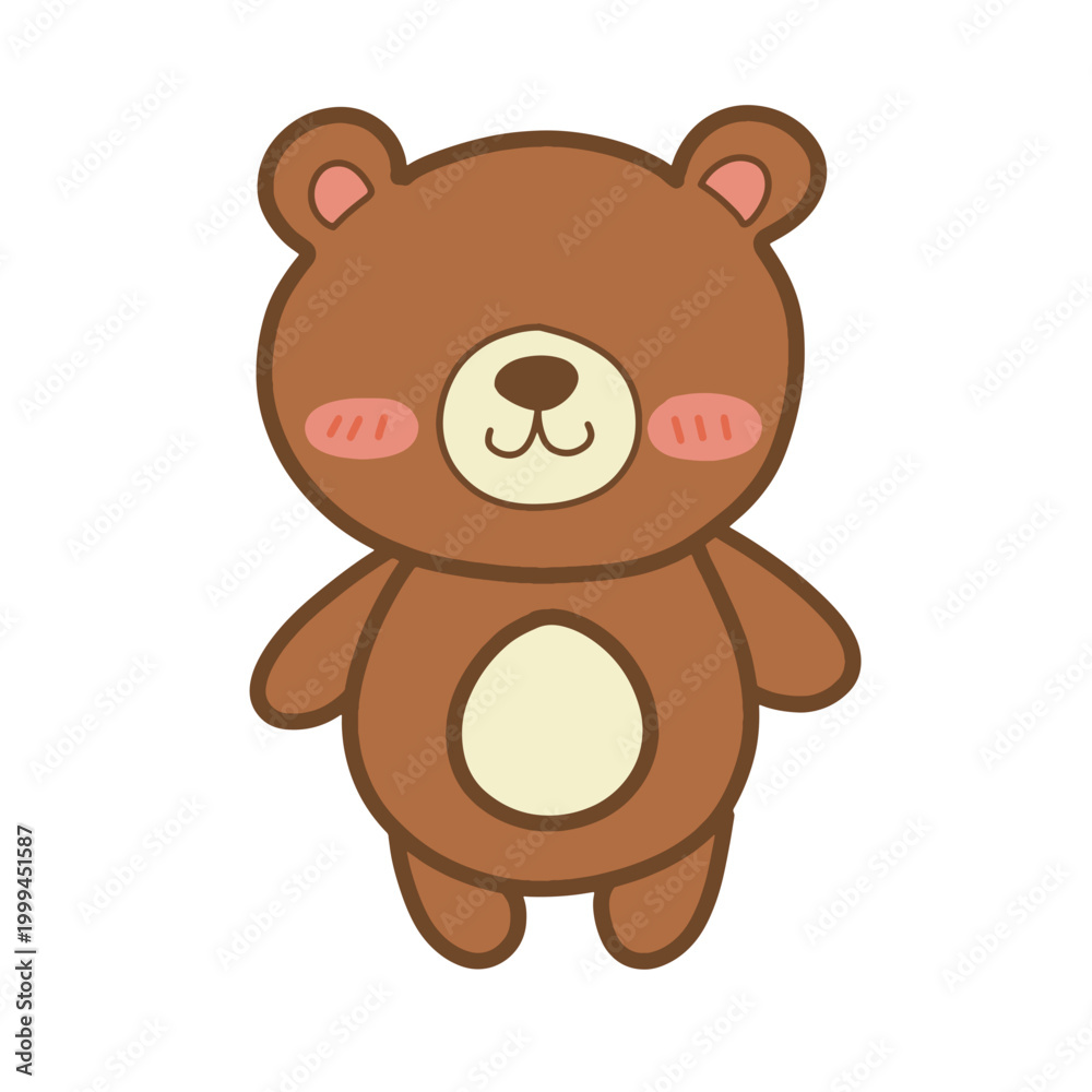 Fototapeta premium Faceless cute brown bear illustration for children's design