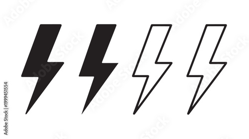 Lightning icon set. electric icon vector. power icon.