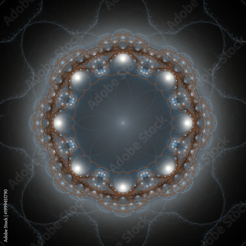 Geometric dark fractal ornament