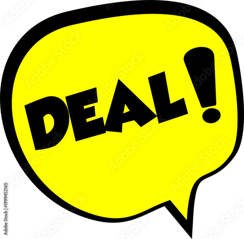 Deal Cartoon comic sign burst clouds. Speech bubble, Deal sign expression and pop art text frames. Comics Deal expressions speech, superhero book Deal label. Isolated vector symbols set