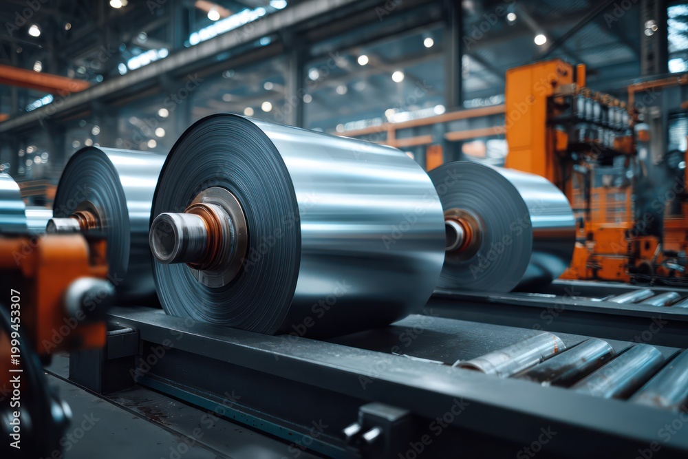 Fototapeta premium Steel sheet production in industrial factory plant