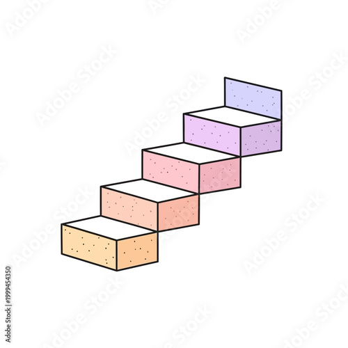 A colorful staircase made of blocks.