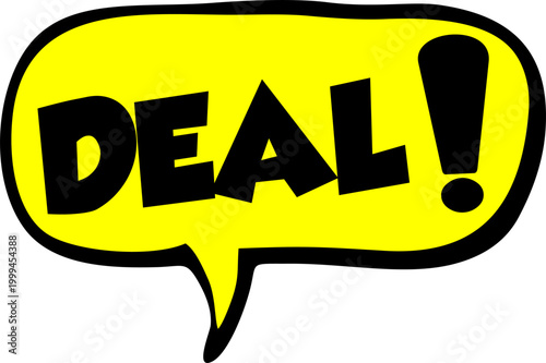 Deal Cartoon comic sign burst clouds. Speech bubble, Deal sign expression and pop art text frames. Comics Deal expressions speech, superhero book Deal label. Isolated vector symbols set