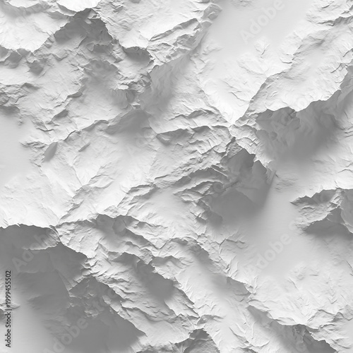 Seamless white abstract 3D terrain texture, minimal topographic background pattern  made with generative AI