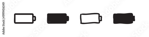 Battery Icon Set Hand Drawn Vector Illustration