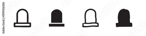Tombstone Icon Set Hand Drawn Vector Illustration
