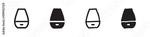 Air Humidifier Icon Set - Diffuser and Purifier Home Appliance Vector Symbols