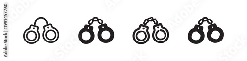 Handcuffs Law Enforcement and Justice Icons Collection