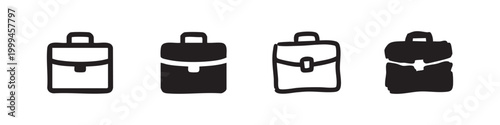 Office Briefcase and Business Bag Icons Collection