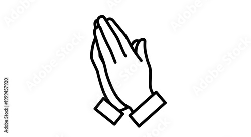 Photography Praying Hands Icon Outline - Simple Gesture of Faith and Hope