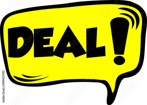Deal Cartoon comic sign burst clouds. Speech bubble, Deal sign expression and pop art text frames. Comics Deal expressions speech, superhero book Deal label. Isolated vector symbols set