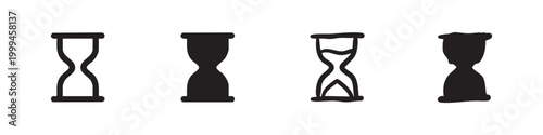 Hourglass icon set representing time and deadline concepts
