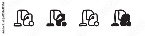 Vacuum Cleaner Icon Set - Household Cleaning Appliance and Service Symbols