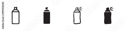 Aerosol Spray Can Icons Set for Graffiti and Paint