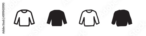 Hand-Drawn Sweater or Jumper Icons for Clothing and Fashion