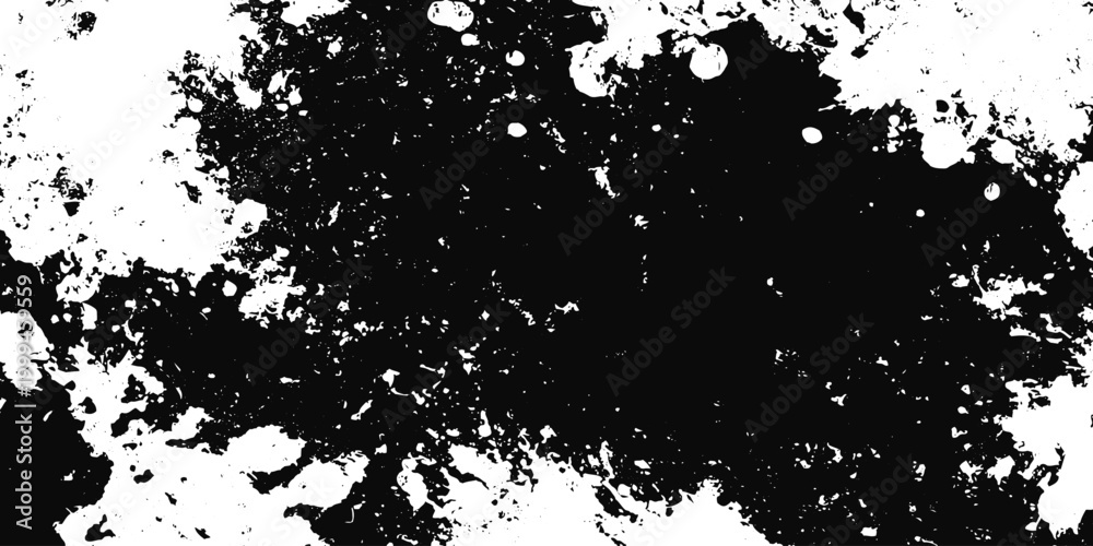 Fototapeta premium Abstract Grunge Brush Stroke Paint Blot Rough Black Texture Banner Design with Dirty Splatter Background Hand Drawn Ink Stroke Vector Illustration.