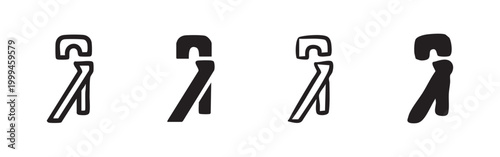 Set of four semicolon icons in a hand-drawn style