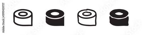 Toilet paper roll icon set. Essential hygiene and sanitation for home and public restrooms.