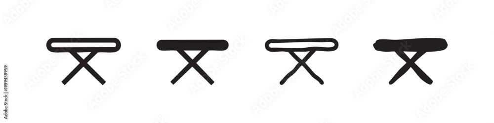 Ταπετσαρία Group of folding stool icons in outline, solid, and hand-drawn styles, suitable for camping, outdoor, and portable furniture concepts