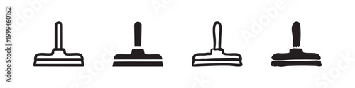Set of four plunger icons with varying styles on white background