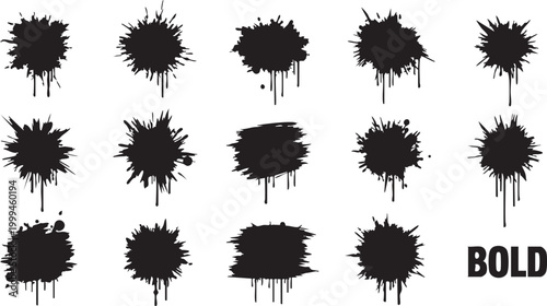 Black ink splatter explosion with bold text graphic