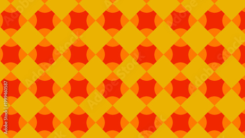Warm Orange Yellow Geometric Diamond Seamless Pattern Background