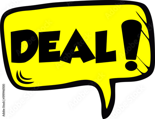 Deal Cartoon comic sign burst clouds. Speech bubble, Deal sign expression and pop art text frames. Comics Deal expressions speech, superhero book Deal label. Isolated vector symbols set