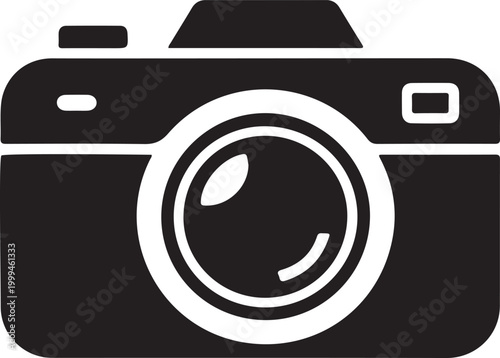 Camera icon black silhouette on a white background
