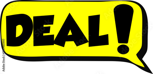 Deal Cartoon comic sign burst clouds. Speech bubble, Deal sign expression and pop art text frames. Comics Deal expressions speech, superhero book Deal label. Isolated vector symbols set