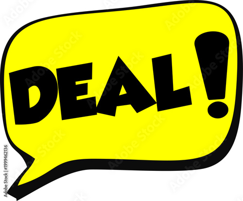 Deal Cartoon comic sign burst clouds. Speech bubble, Deal sign expression and pop art text frames. Comics Deal expressions speech, superhero book Deal label. Isolated vector symbols set