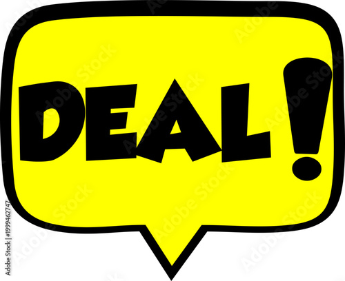 Deal Cartoon comic sign burst clouds. Speech bubble, Deal sign expression and pop art text frames. Comics Deal expressions speech, superhero book Deal label. Isolated vector symbols set