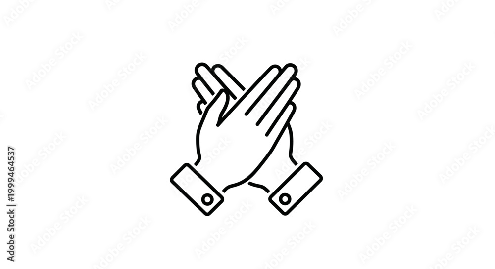 Fototapeta premium Clapping Hands Icon, Applause Symbol, Gesture of Approval and Appreciation