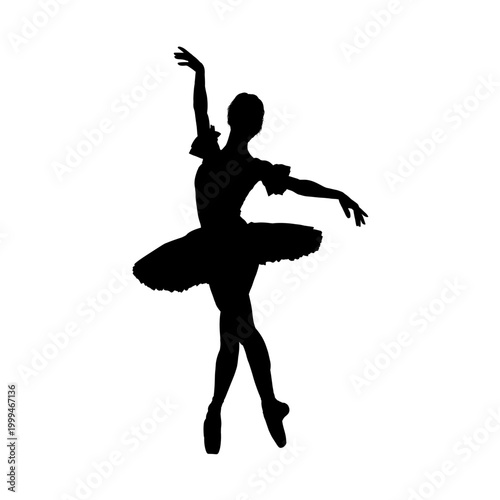 Ballerina silhouette, vector illustration