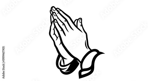 Schilderij op canvas Praying Hands Icon - Religious Symbol of Faith and Hope