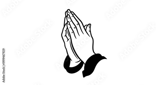 Schilderij op canvas Praying Hands Icon, Symbol of Hope and Faith, Religious Gesture