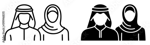 muslim couple icon islamic family symbol