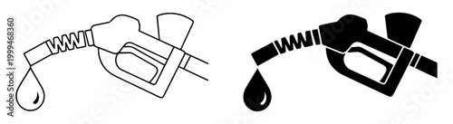 gas station fuel pump icon set