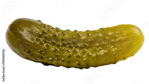 Foto Green bumpy pickle with textured skin, isolated on transparent background