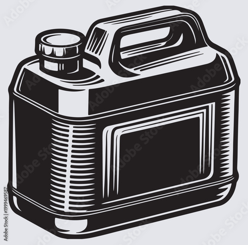 black canister of a gasoline silhouette vector art illustration. illustration of a gas can