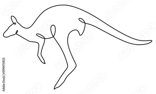 a continuous single line drawing of a kangaroo. a vector image of a single continuous black line on a white background. an editable image.