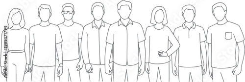 Black and white line of diverse business professionals in formal attire line business professionals suits