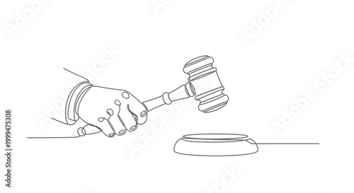 Photos Hand holding a wooden auction gavel hitting a sounding block with decision court