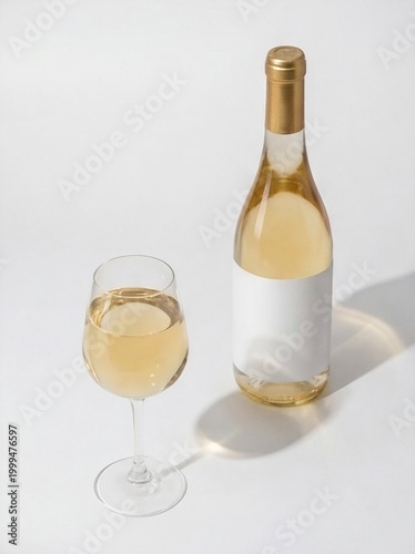 White Wine Bottle Label Mockup – Premium Packaging Presentation