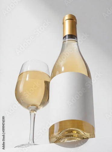 White Wine Bottle Label Mockup – Premium Packaging Presentation