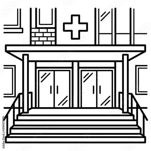Urban Clinic Frontage With Wide Stair Access