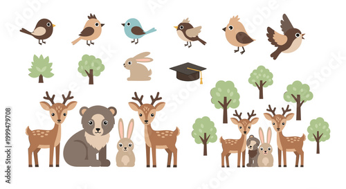 A charming, stylized illustration of a deer creates a sense of tranquility and wonder, ideal for children's content or marketing calm, natural themes.
