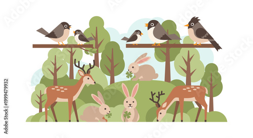 A cheerful illustration of a person enjoying a peaceful moment outdoors, ideal for promoting wellness, sustainability, or representing a connection wi
