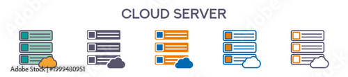 Cloud Server Element For Design Graphic - Multi Styles